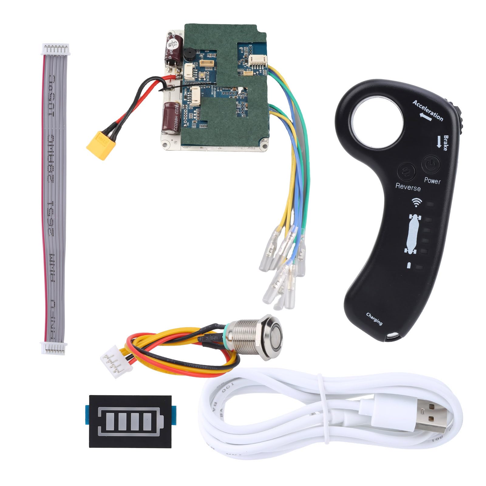 Kit Telecomando Controller per Skateboard Elettrico, 36V 10S 12A Longboard Elettrico Sinusoidale Dual Drive Hub Motor Controller Scheda Madre ESC con Telecomando