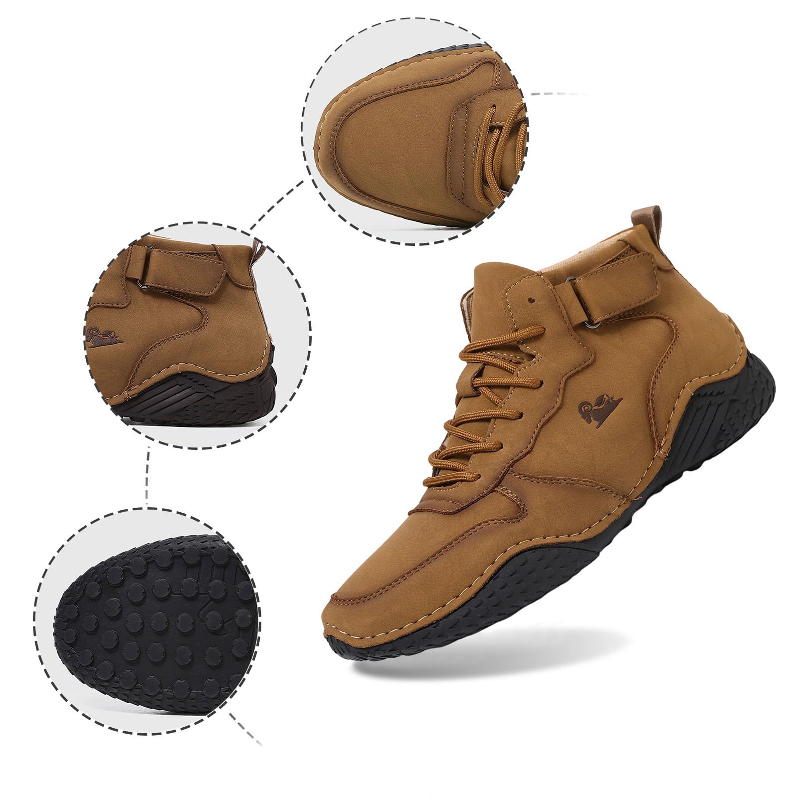 Generisch Herren Sneakers Vogany Barfußschuhe für Herren atmungsaktive orthopädische Stiefeletten ergonomisches Design vielseitig für Sport Freizeit