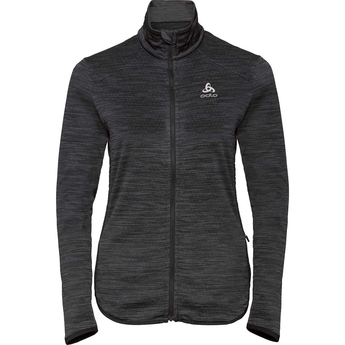 Odlo Women Midlayer Steam Zip Sweatshirt - Black Melange, X-Small