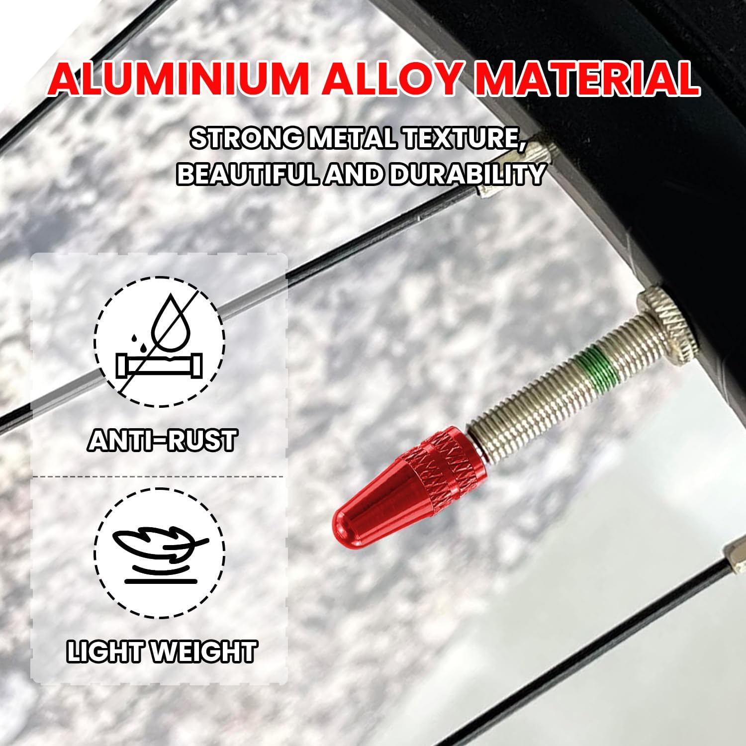 WALWAL Presta French Valve Caps, Anodized Aluminum,Compatible for Mountain Bike, Road Bike, Bicycle(Black,4Pcs)