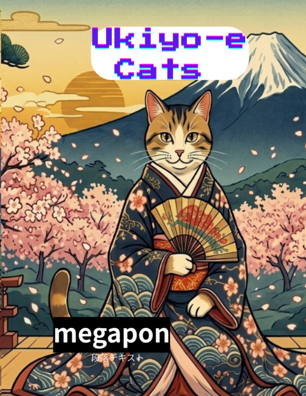 Ukiyoe Cats: Sakura Zen Coloring Book: Adult Coloring Book with 10 Beautiful Japanese Woodblock Style Illustrations