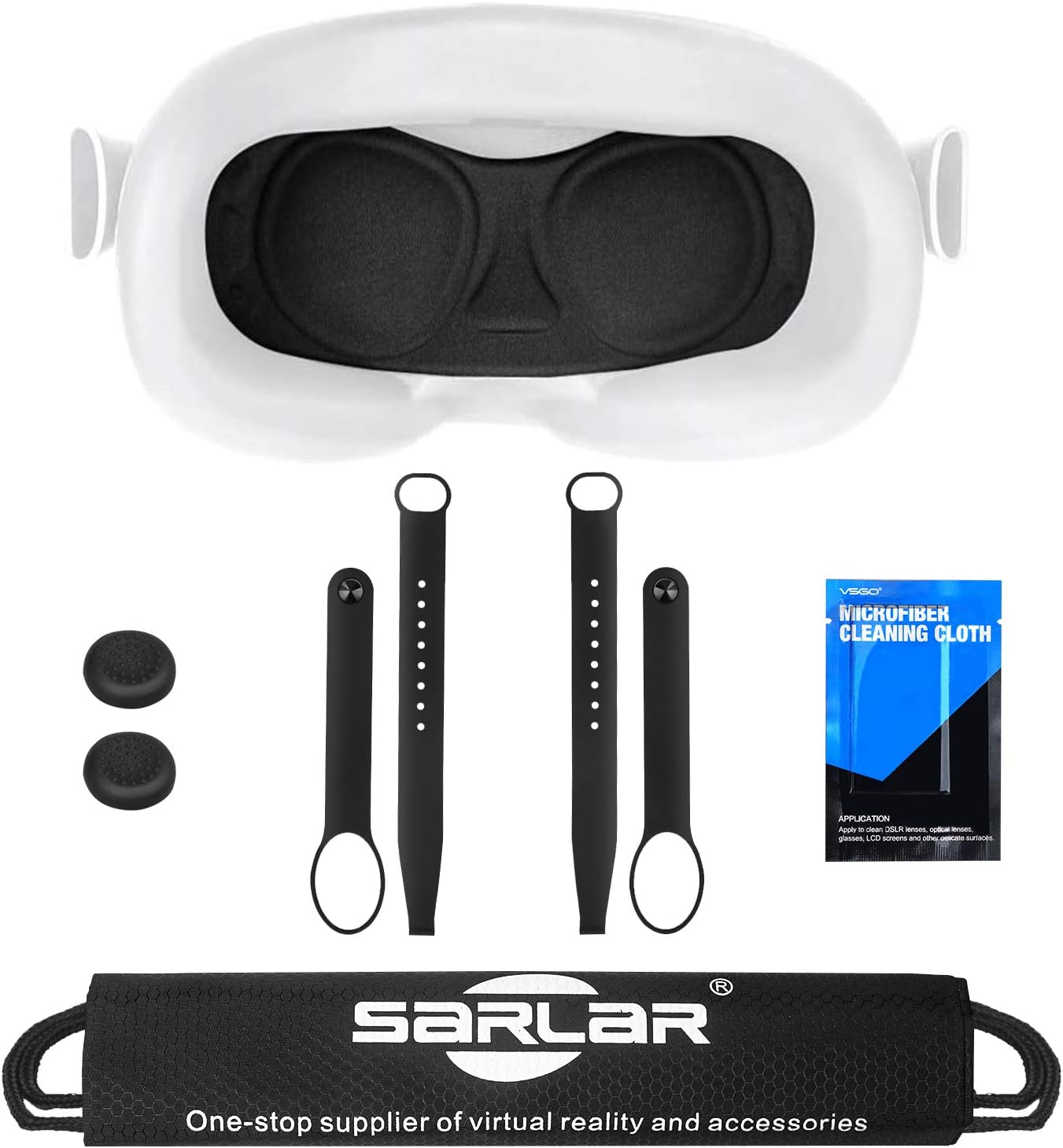 Sarlar Touch Controller Grip Cover & Knuckle Strap & VR Lens Cover for Oculus Quest/ Rift S Anti-Throw Dustproof Protective Accessories - 7PCS