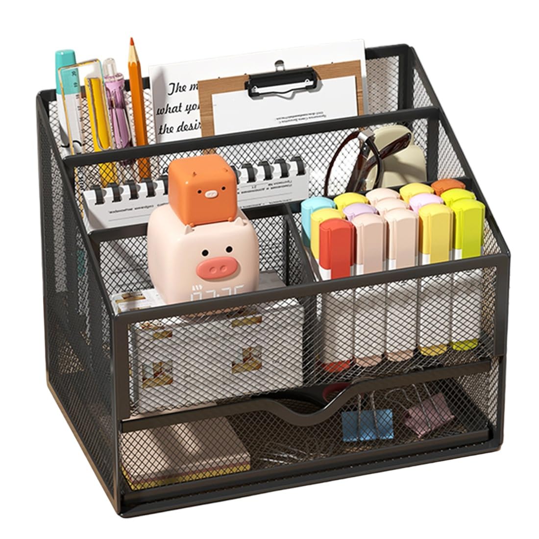 Onchdbfhuu Metal Desktop File Organizer Holder 1Pcs Stationery Organizer Shelf Locker Pen Holder for/School
