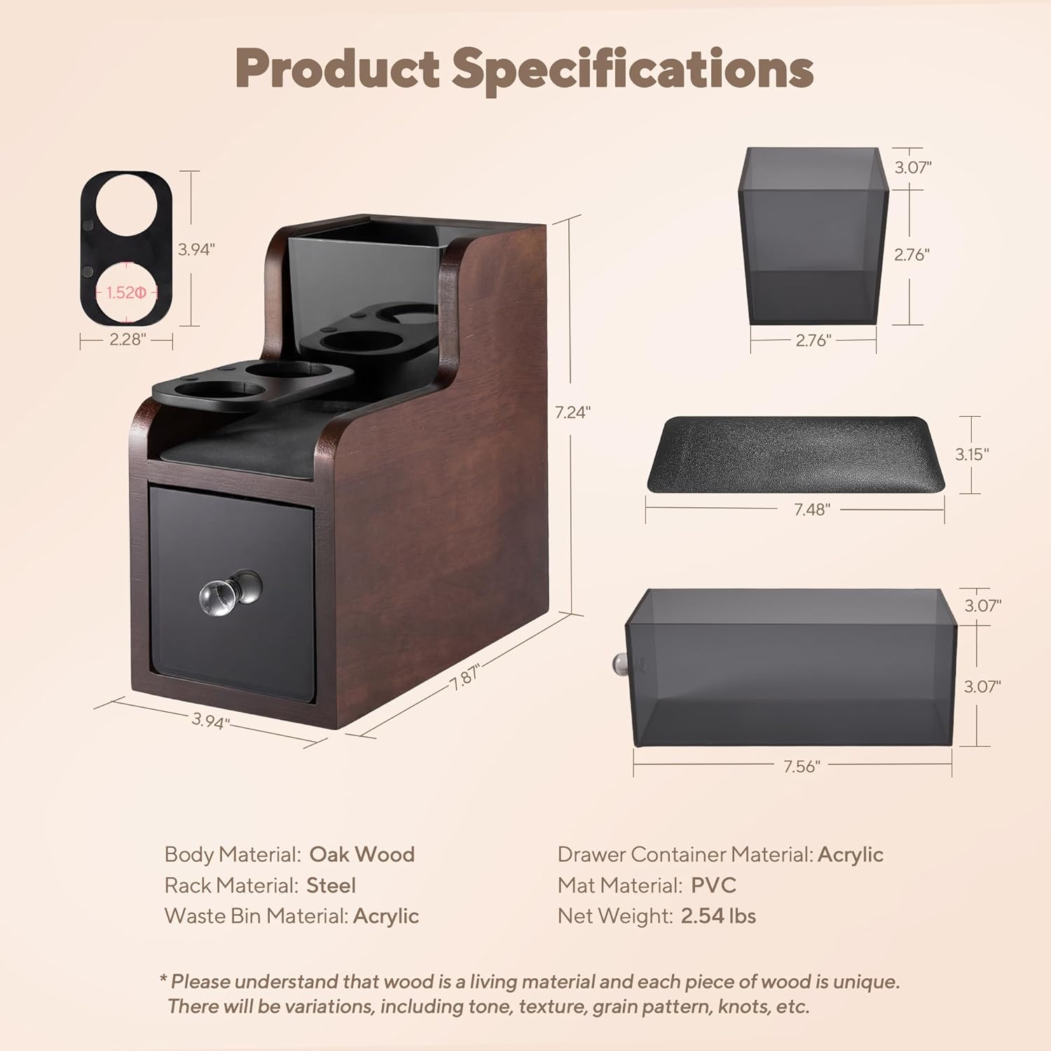 Coffee Pod Maker Stand, Solid Wood Reusable K-Cup Filter Holder & Filling Station with Coffee Ground Storage Drawer & Waste Bin, Countertop Wood Coffee Bar Organizer, Easy Daily Refill (Walnut)