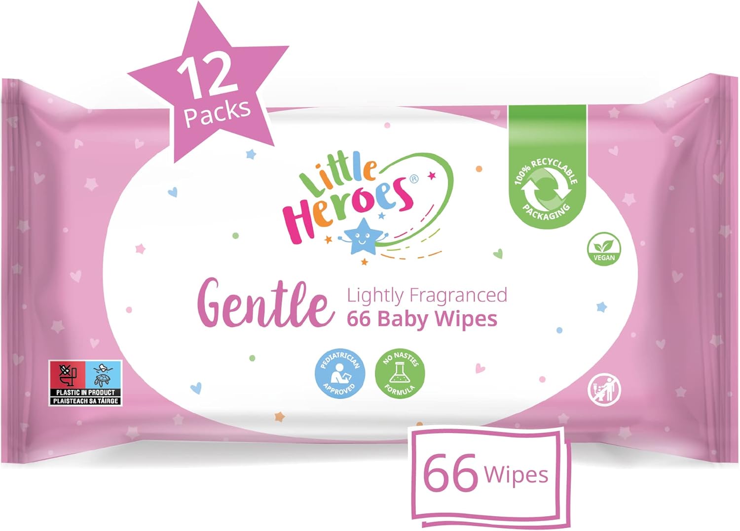 Little Heroes Baby Wipes, Gentle Wet Wipes, Lightly Fragranced (12 packs x 66 wipes totaling 792) Little Heroes Baby Wipes, Gentle Wet Wipes, Lightly Fragranced (12 packs x 66 wipes totaling 792)