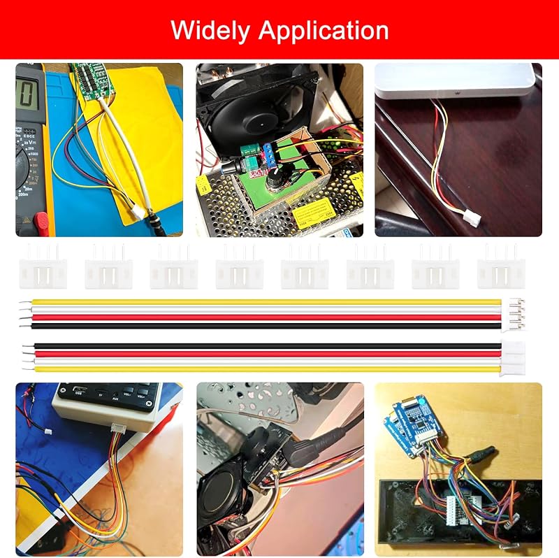 Lyeteung JST 2.0 PH 4 Pin Csatlakozó Készlet - 30 Szett Mini Mikro JST 2.0mm Konnektor 150mm 22AWG Kábellel és Női Csatlakozóval