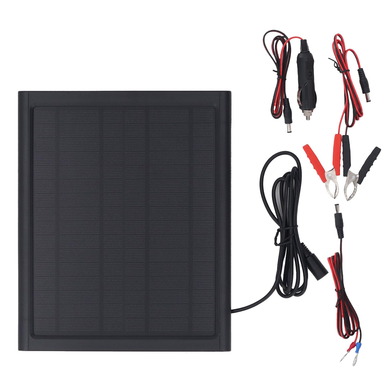 Jeanoko Portable Solar Panel Charger 6W 16V High Efficiency Solar Battery Maintainer for Car Motorcycle Boat RV Trailer, Scratch Design