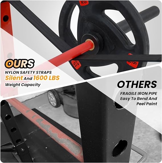 Multi-Functional Power Cage with LAT Pulldown System, 1600LBS Home Gym Power Rack with 20 Attachments for Full-Body Workout