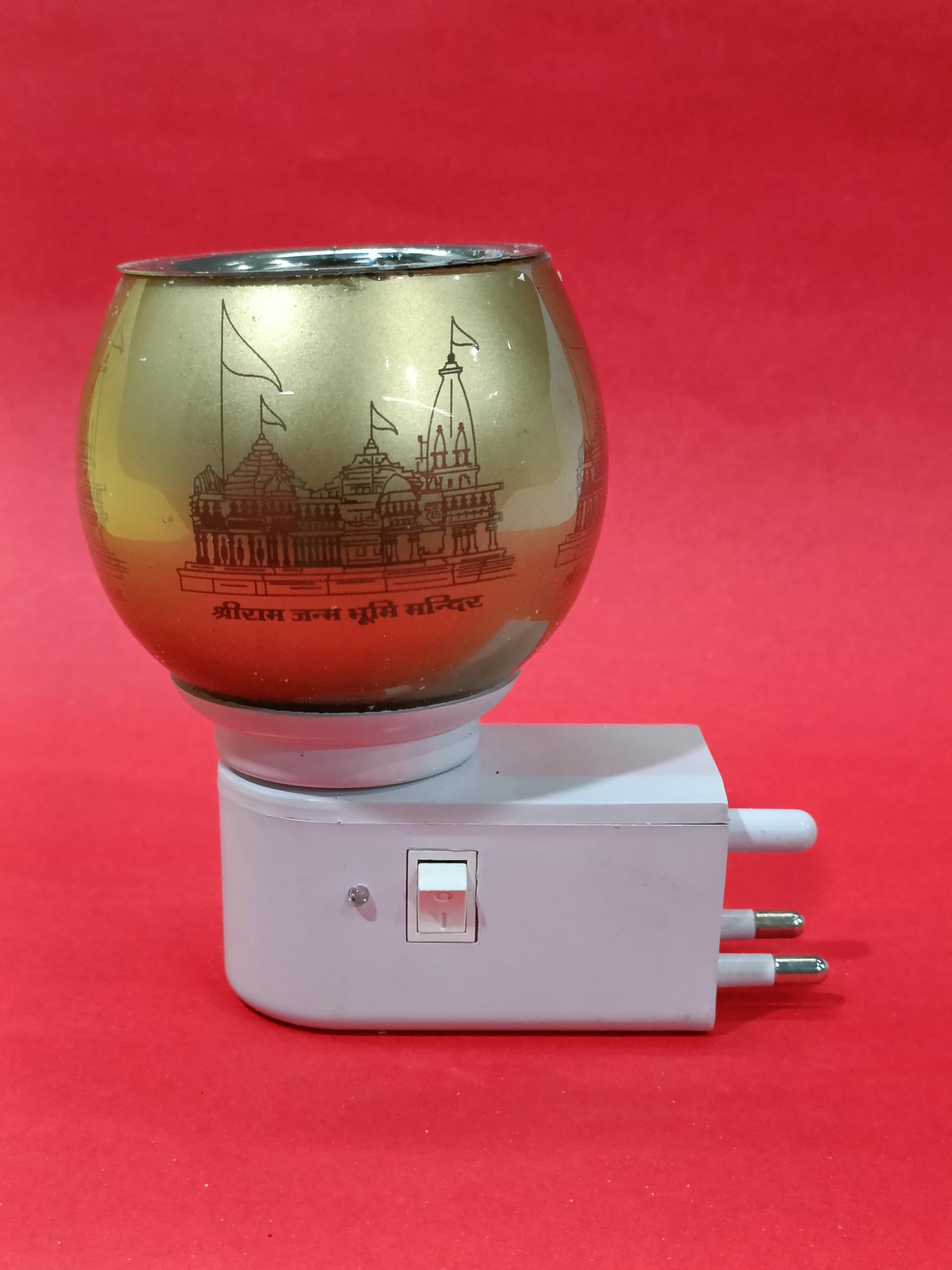 Harson Industries Kapoor Dani Electrical Camphor Burner Aroma Diffuser with Dual Function Light and Heater Switch for Home/Office/Private Suites, Pack of 1 (Model-02 (Glass Coating))