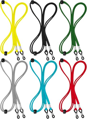 BILIONE Correa para gafas, 6 cadenas de soporte de gafas de primera calidad, retenedor de gafas multicolor para mujeres, hombres y niños