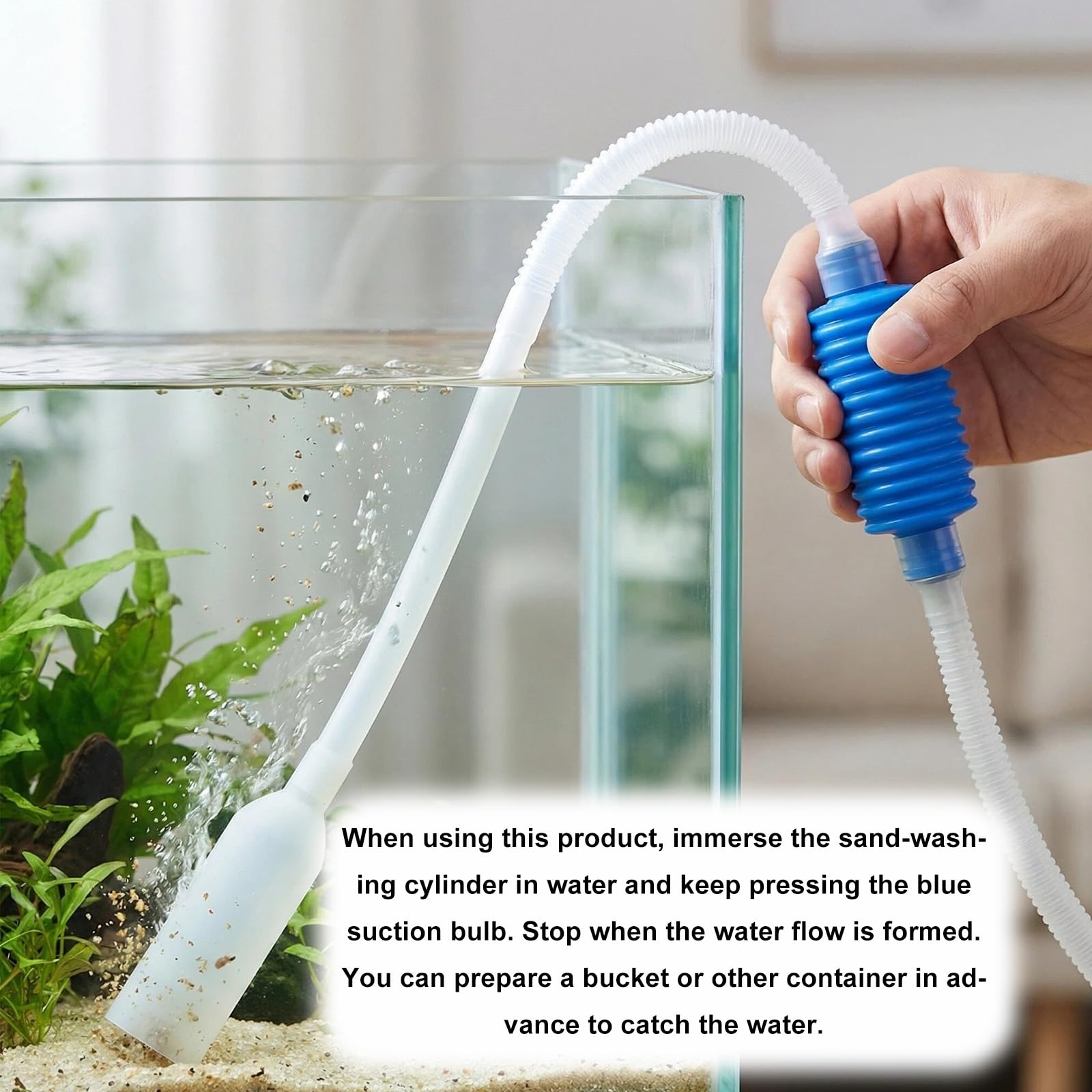 Nettoyeur d’Aquarium - Kit Pompe pour Entretien Aquatique - Siphon Puissant pour Vidage Complet avec Filtre à Gravier - Accessoire Écologique et Économique