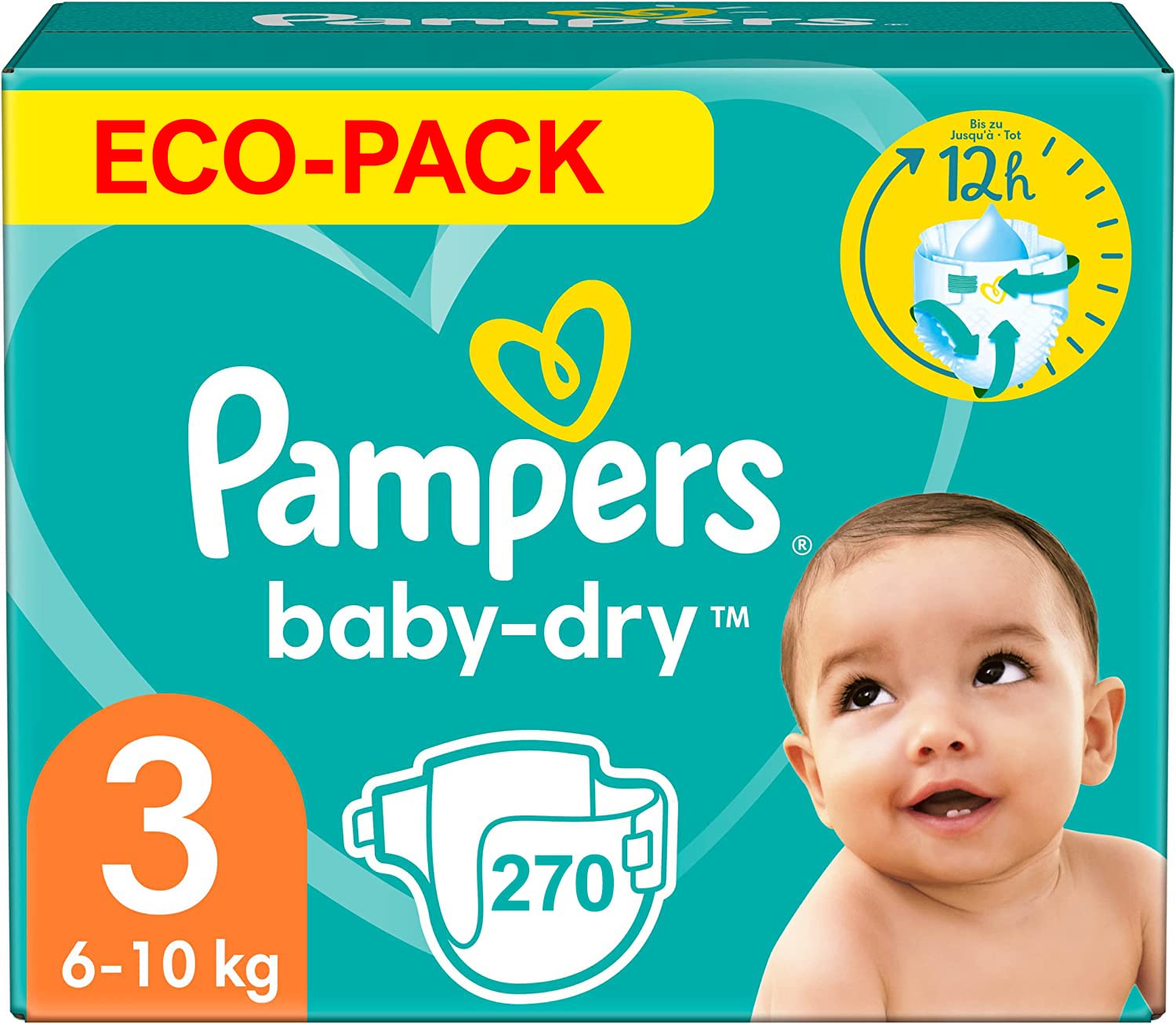 PAMPERS Baby-DRY Größe 3.270 Windeln (6-10 kg)