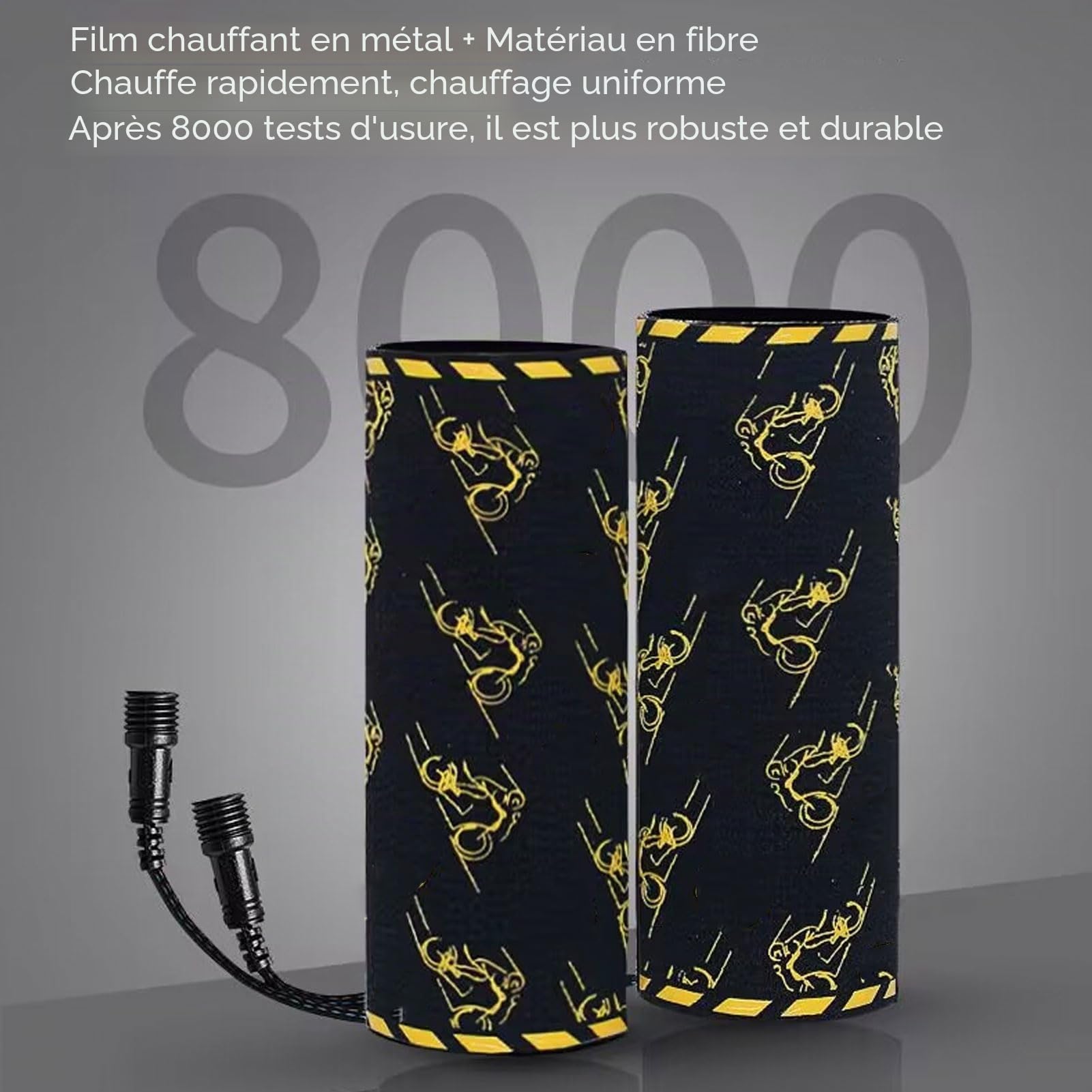 Asixxsix Couvercle de Poignées de Moto Chauffantes, Chauffage Rapide en 10 Secondes, 6 Niveaux de Température, Chauffage de Guidon alimenté par USB avec Fonction de Mémoire, étanche