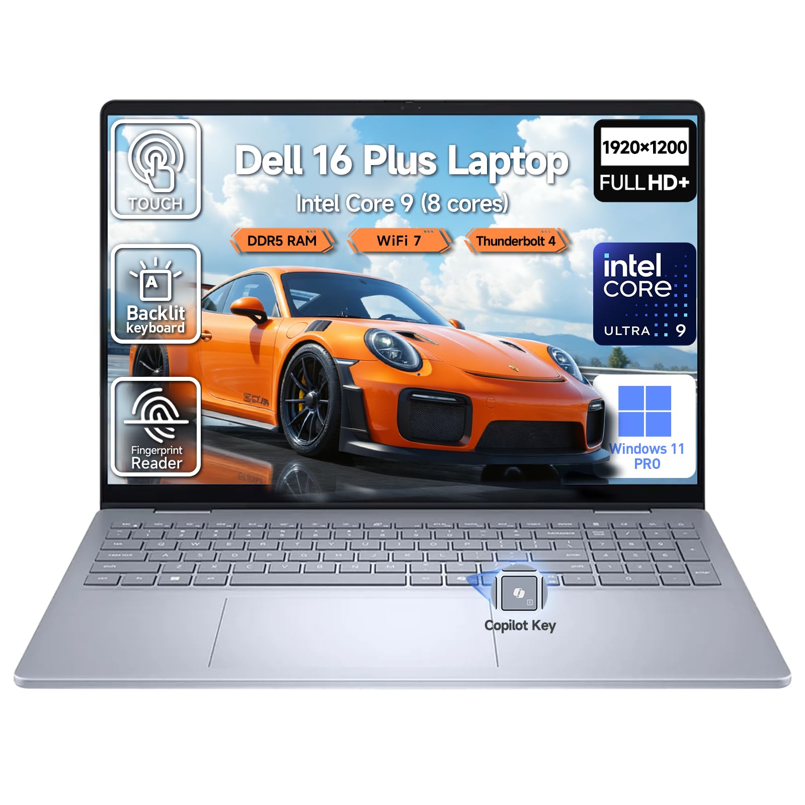 Dell 16 Plus Laptop Touchscreen Computer for Gaming AI 16 FHD Touch Screen Business Laptop PC Intel Core