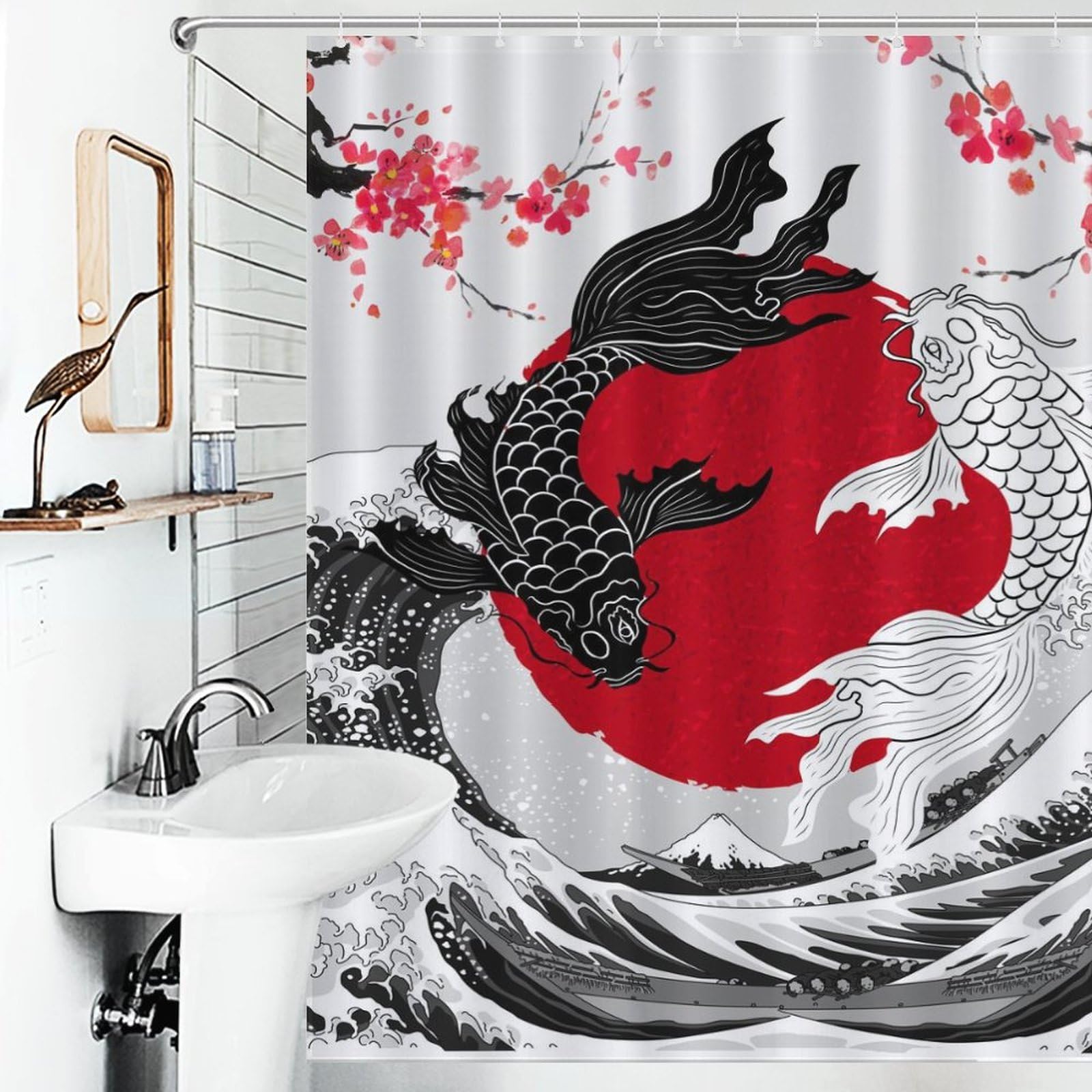 Forest Shower Curtains, Gothic Misty Foggy Jungle Nature Forest Mountain Landscape Scenery Woodland Goth Dark BlackWaterproof Fabric Bathroom Shower Curtain Set with Hooks, 72"x72" Inch: 72"W x 78"L (Pack of 1) Japanese-06