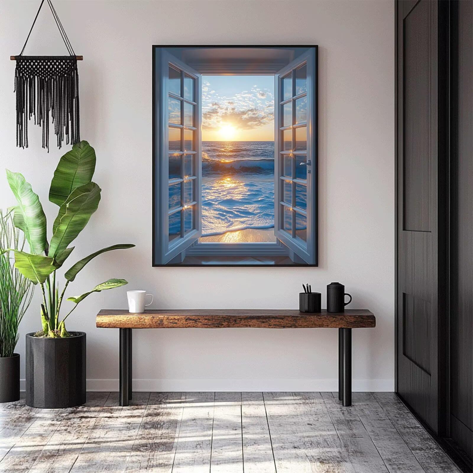 Obraz diamentowy 5D dla dorosłych, obraz diamentowy 5D "zrób to sam", zachód słońca, 135 x 100 cm, zestaw do majsterkowania, dla dorosłych, początkujących, pełne wysadzanie diamentami, dekoracja do