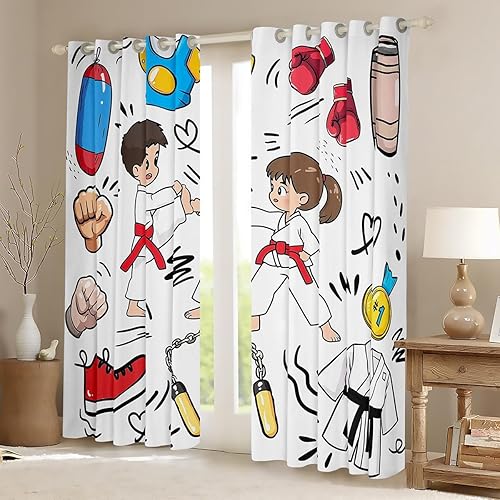 Miniatura 45 de Erosebridal Cortinas opacas de moda de los años 90, 30 % a 50 % para dormitorio, cortina de ventana con cinta de radio retro, tratamientos de Negro