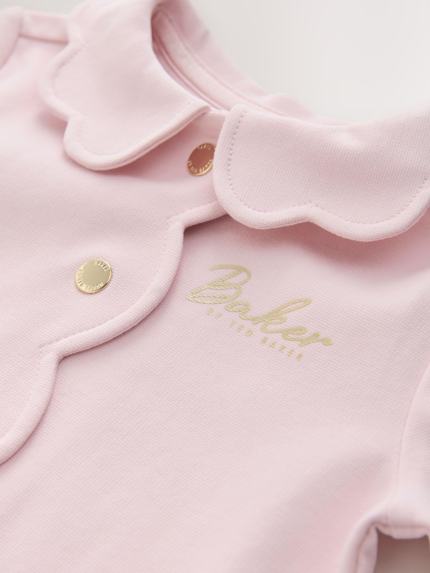 Bebés niña Conjunto de 2 piezas de chaqueta con bordes festoneados y leggings de punto roma
