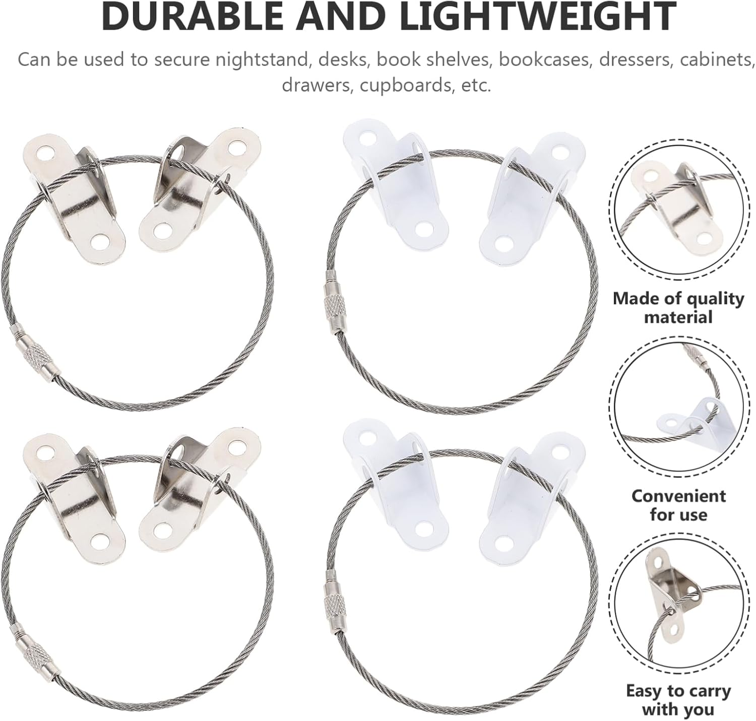 VICASKY 12sets Furniture Tip Strap Tv Anchors Proofing Cabinet Locks for Boys and Girls Safety