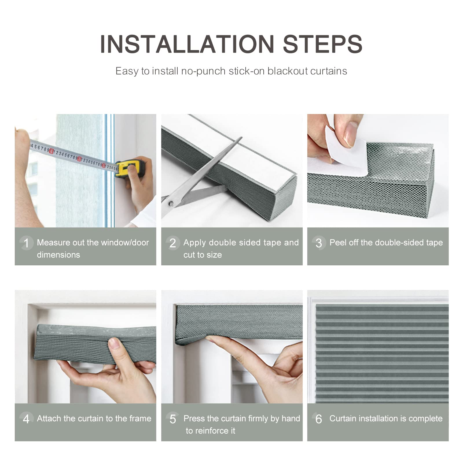 Stores de fenêtre sans perçage à clipser, stores de fenêtre à coller, stores plissés auto-adhésifs sans vis pour salle de bain, filtrage de la lumière et protection de la vie privée, stores plissés s
