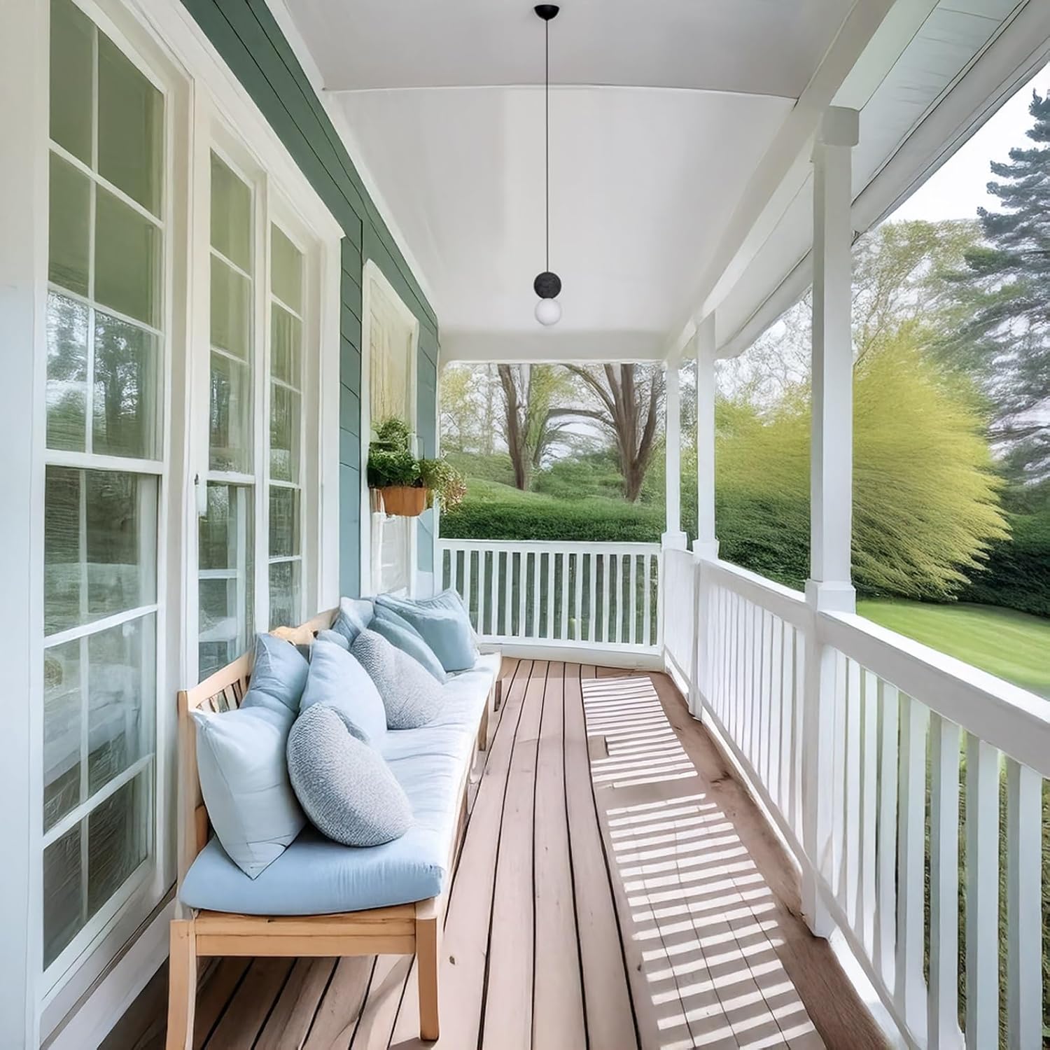 Outdoor Modern Globe Pendant Light, Waterproof Industrial Style Hanging Lantern, Terrazzo & PC Shade, Chandelier for Balcony, Patio, Garden, Courtyard, Villa, Corridor, Teahouse, Sunroom