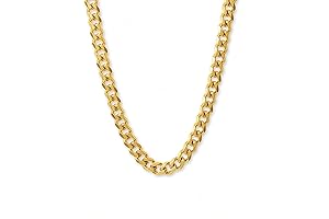 Miami Cuban Link Chain for Men - 18k PVD Real White Gold...