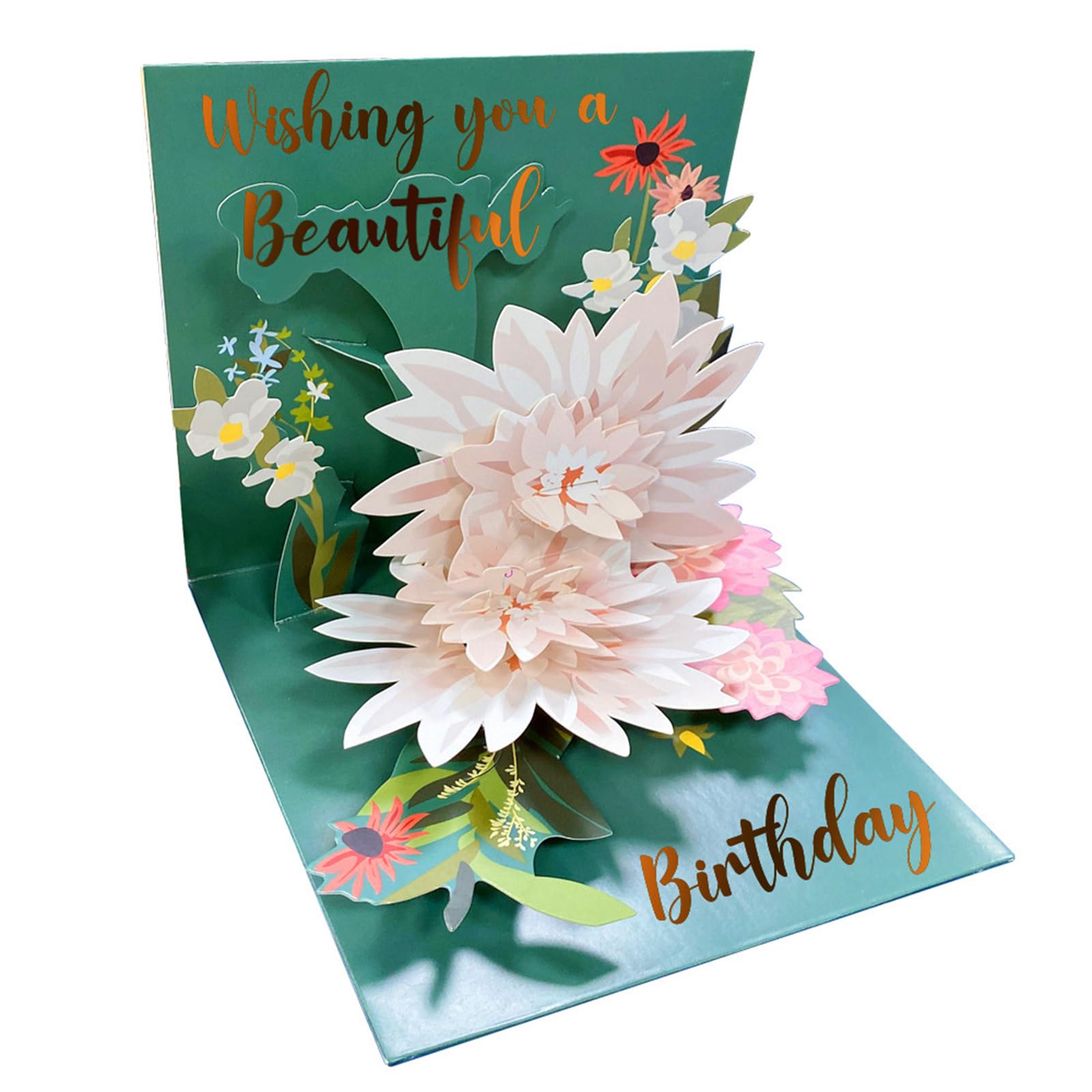 3D Flower Card, Pop Up Cards Birthday, Happy Birthday Pop Up Card, Happy Birthdays Cards with Lotus Flower Design, Lotus Flowers PopUp BirthdayCard for Special Friends Female Aldults UK