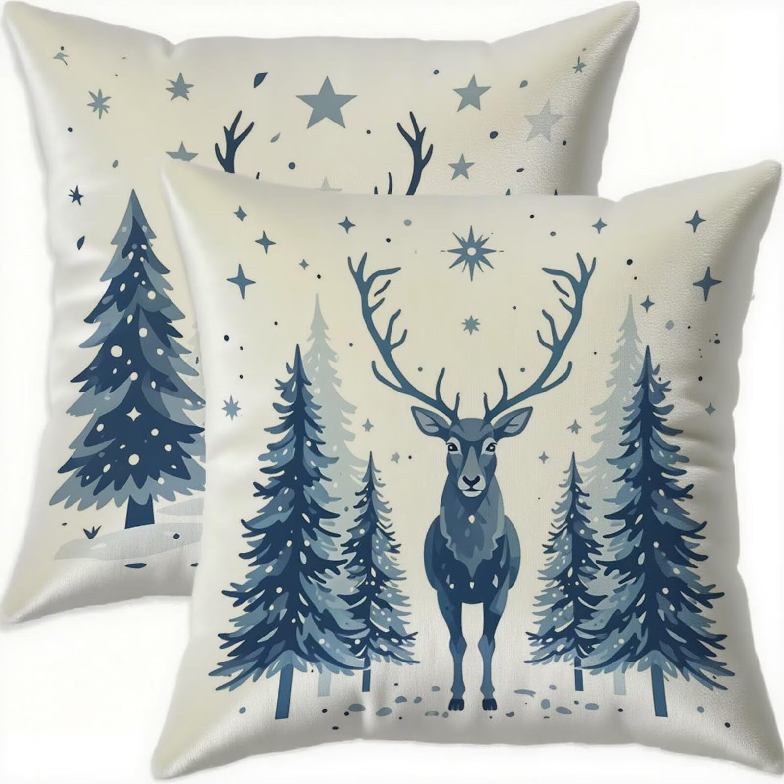 Housse coussin 65x65cm en velours premium bleu foncé pour un salon élégant