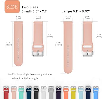 12 Pack Bands Compatible with Samsung Galaxy Watch 7/FE/ 6/5/4 40mm 44mm,6 4 Classic 43mm 47mm 42mm 46mm,5 Pro 45mm,Active 2 Band,3 41mm,Gear Sport,20mm Soft Silicone Wristband Sport Straps Women Men
