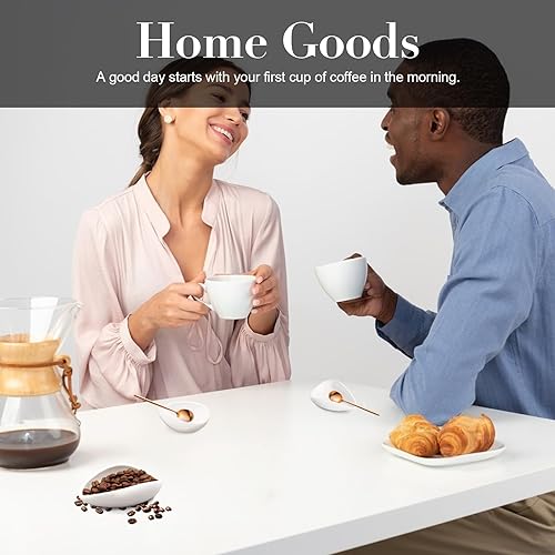 Miniatura 2 de Soporte para cuchara de café de cerámica, pequeño soporte blanco para barra de café, encimera de cocina, utensilios de agitación, elegante mini