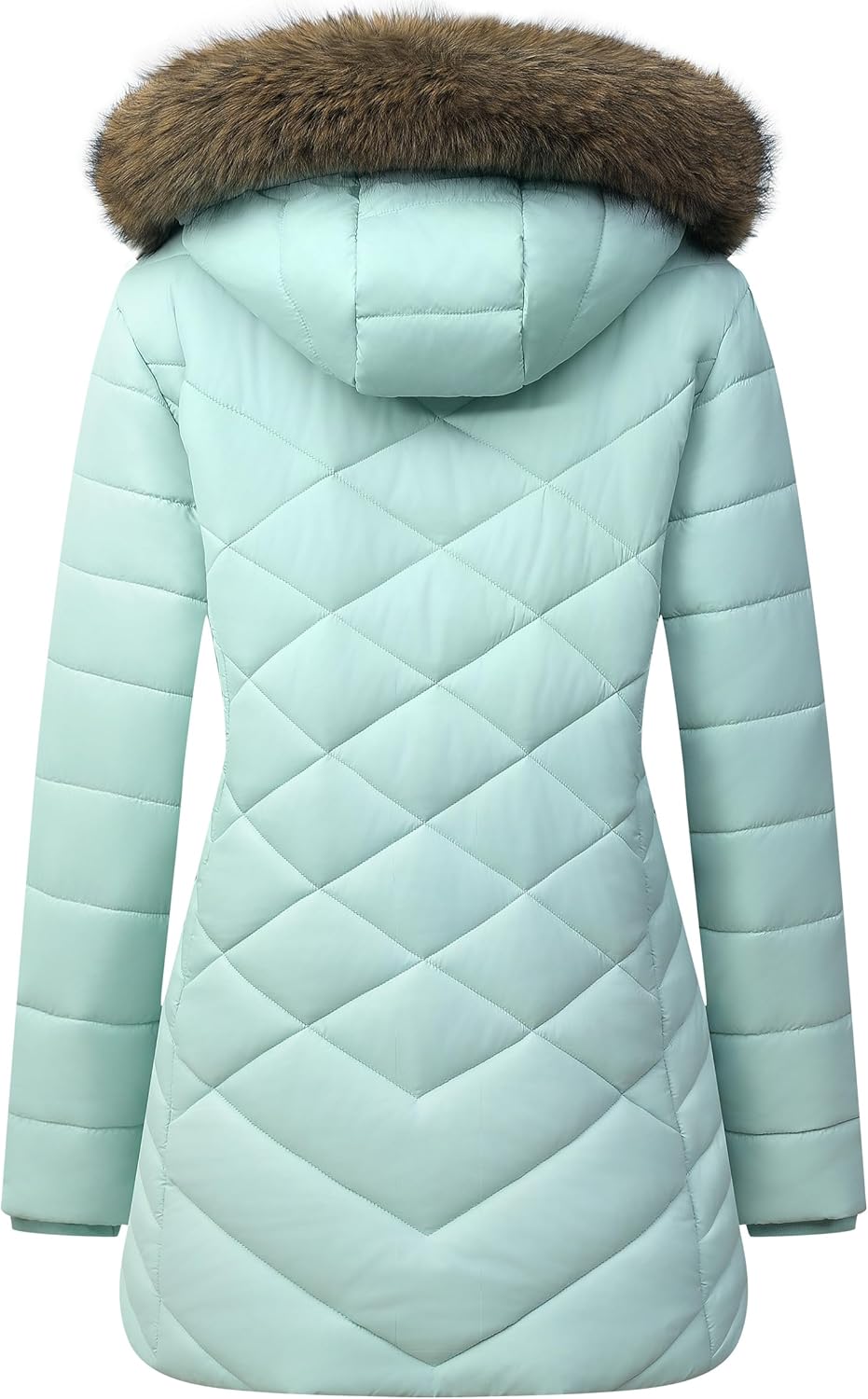 Women's Long Warm Winter Coat Windproof Thickened Fleece Lined Down Jacket Waterproof Puffer Outerwear with Removable Hood - Image 3