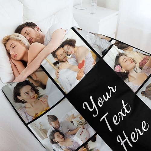 Miniatura 3 de D-Story Manta personalizada con fotos con cualquier texto - Mantas con imágenes personalizadas para Navidad, cumpleaños, regalos para parejas,
