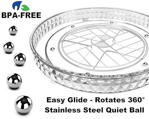 Miniatura 7 de Organizador de baño Lazy Susan de 2 niveles, organizador de maquillaje cosmético giratorio transparente de 360 grados para tocador, organizador de