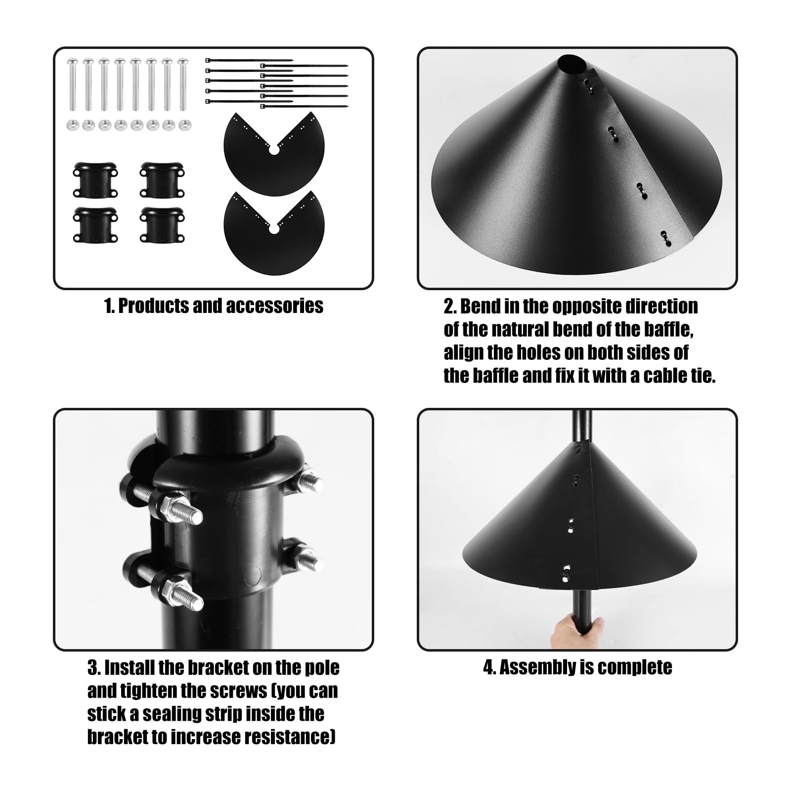 Gosknor 2uds Deflectores de Ardilla para Comedero de Pájaros, 35,5cm Envoltura de Plástico Alrededor de los Protector de Ardilla para Exteriores Protege Comederos y Postes Colgantes para Pájaros
