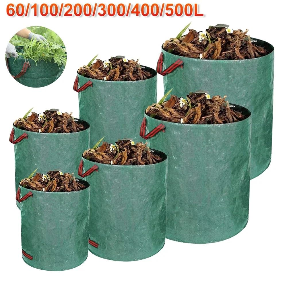 Sacos de Jardin Bolsa de basura para jardín, cubo de basura plegable, bolsa de basura para jardín, colección de hojas de hierba Bolsa Jardin(100L)