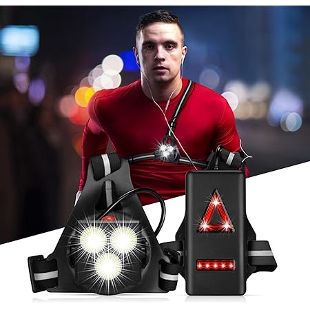 PORFOYO Sport Lauflampe - USB-Ladbare LED Brustlampe Mit 500 Lumen