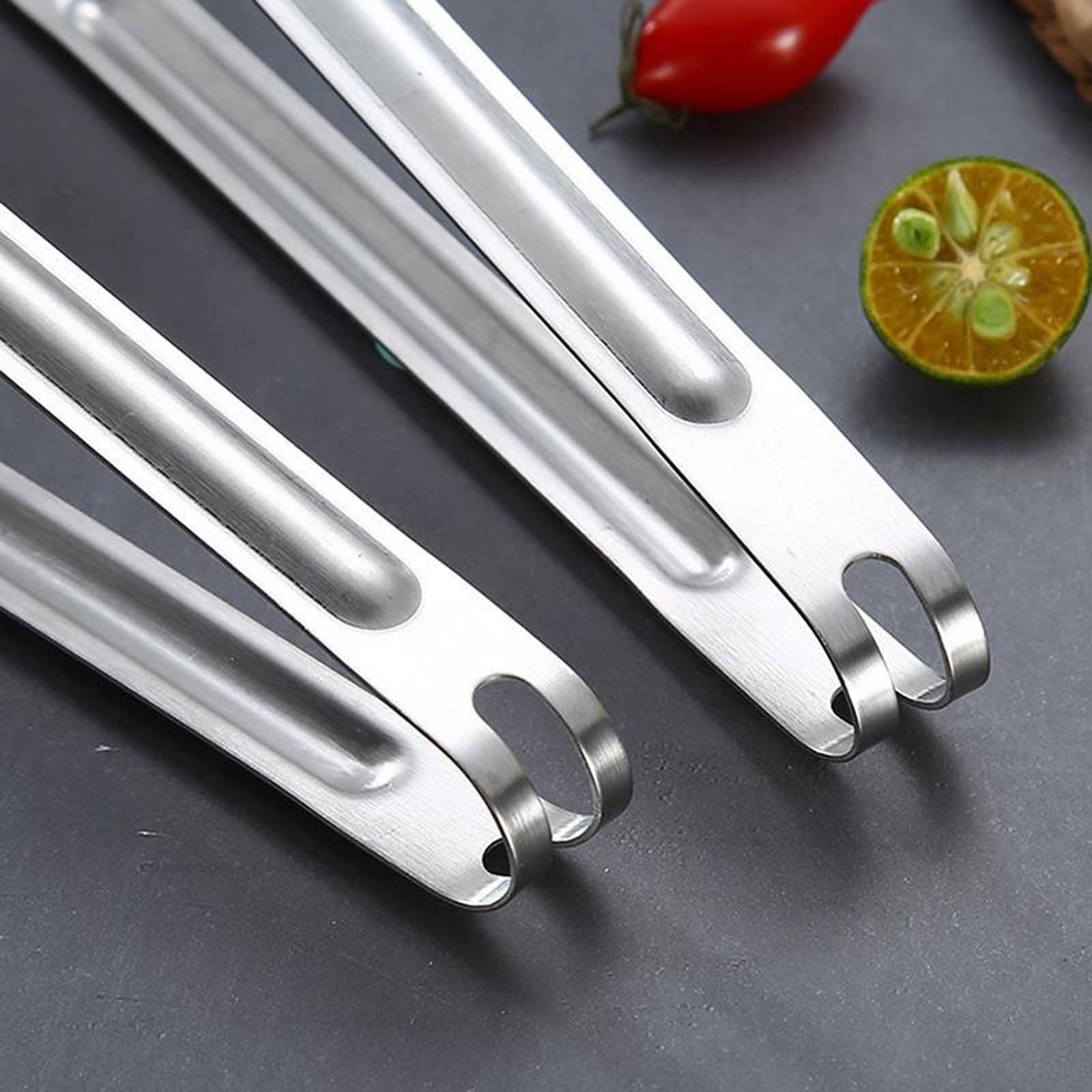 Pinzas de Cocina Pinzas para Alimentos Pinzas para Servir de Acero Inoxidable Pinzas de Cocina Pinzas de Cocina para Barbacoa Utensilios de Cocina (Plata 16 Pulgadas)