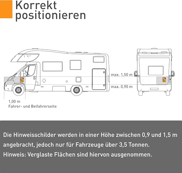 3er Set Magnetschild Attention Angles Morts Bus/Wohnmobil - 17,0 cm x 25,0 cm - Französische StVO Artikel R.313-32-1 - Toter Winkel Warnschild - Frankreich - 4