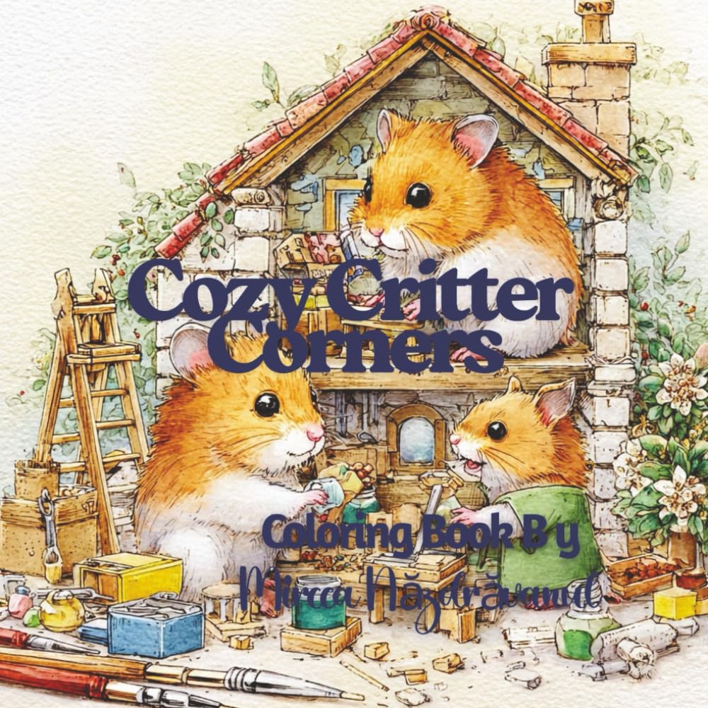 Cozy Critter Corners: A Cute And Relaxing Coloring Book for All Ages: Adorable Animals in Warm & Cozy Scenes for Stress Relief & Joy