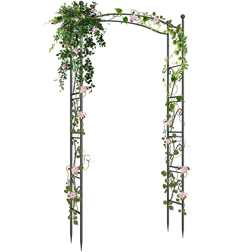 Garden Arch Trellis 7FT Wedding Arch Backdrop Stand, Metal Garden