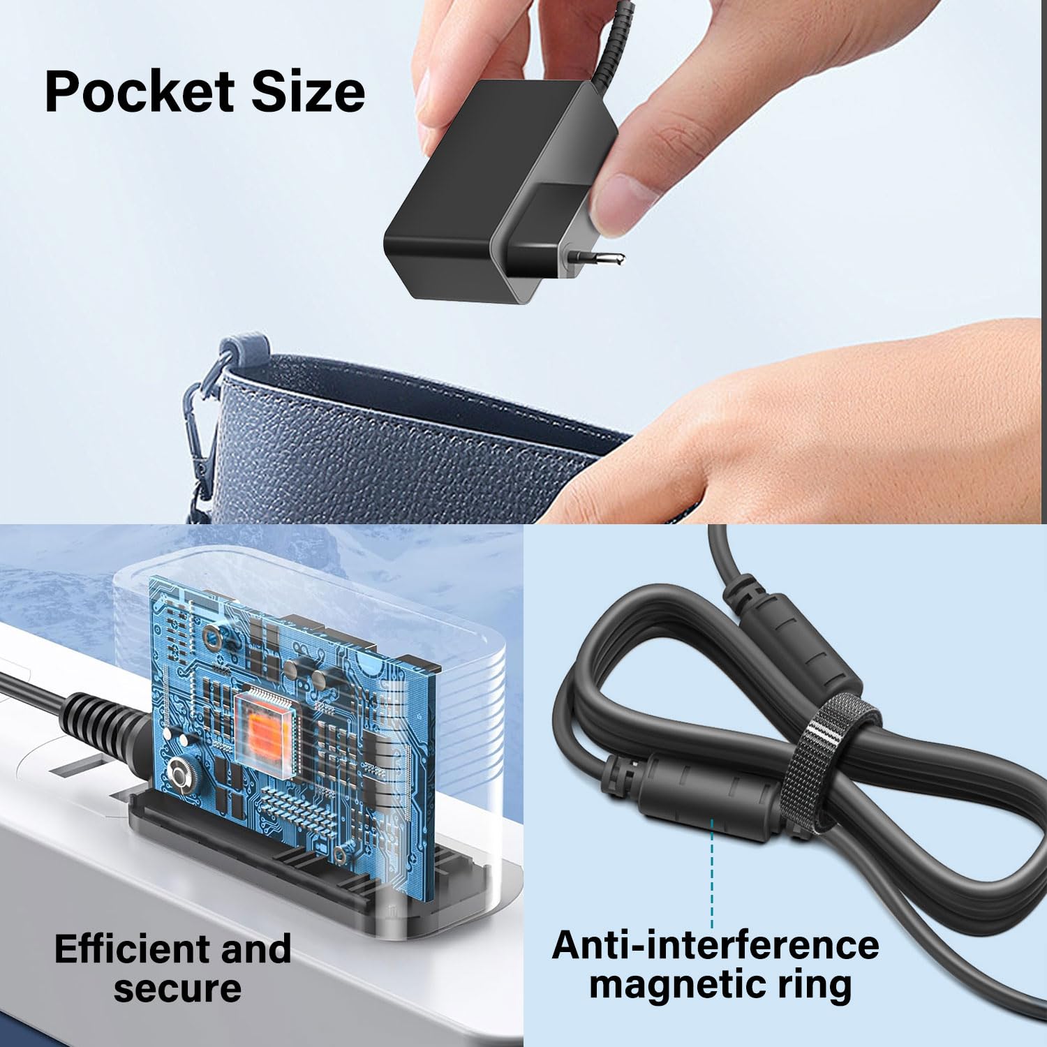 KFD PD 65 W Bloc d'alimentation USB C GaN Chargeur pour DJI Mini 4 Pro/Specta Flip/Avata 2 / Air 3 / Air 3S / Mini 4K / Neo/Mavic 3, Mavic 3 Pro Fly More Combo Drone Portable Charger Accessoire