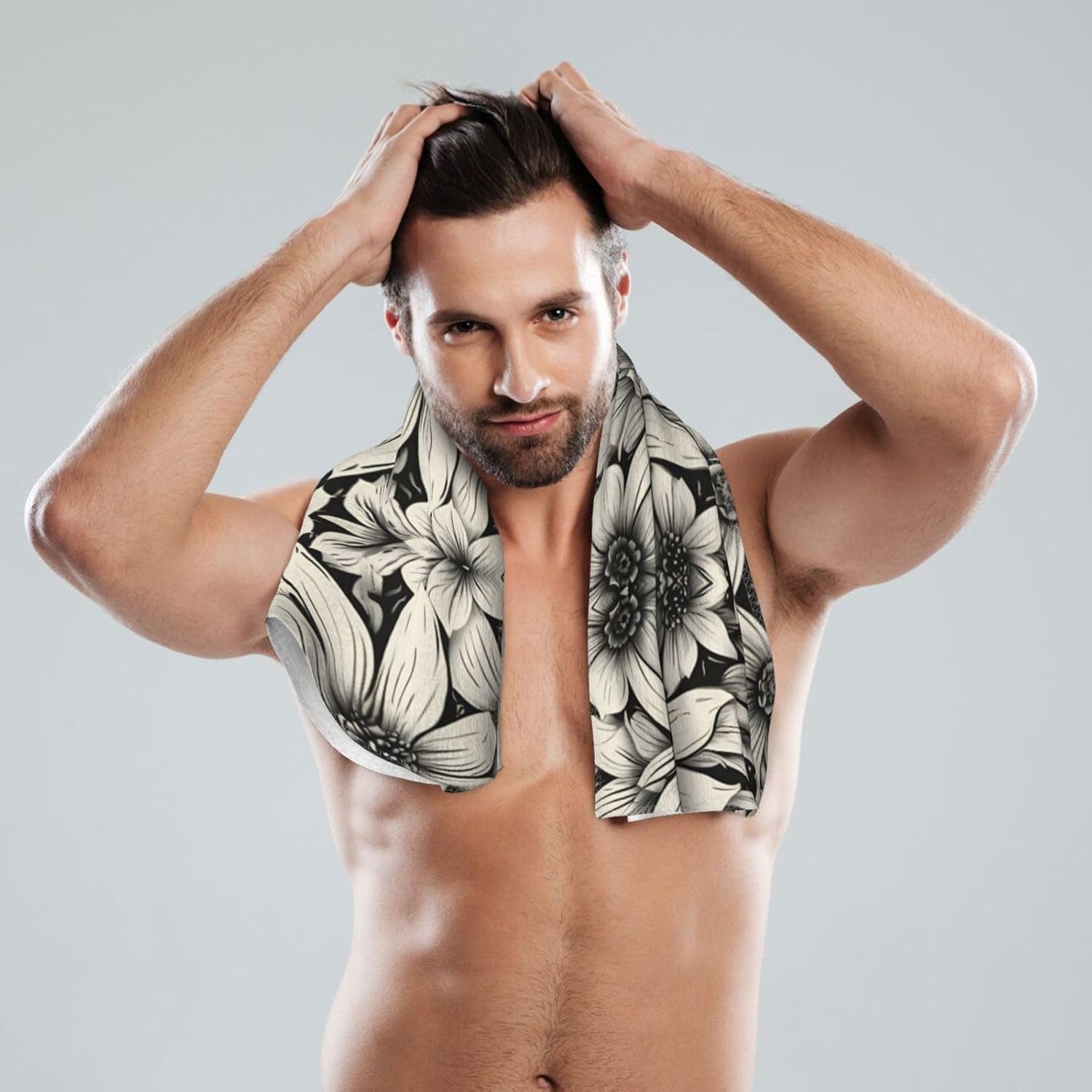 Flower Print Hand Towels for Kitchen, Decorative Bathroom Towels Decor Farmhouse Cute for Men Women Gifts