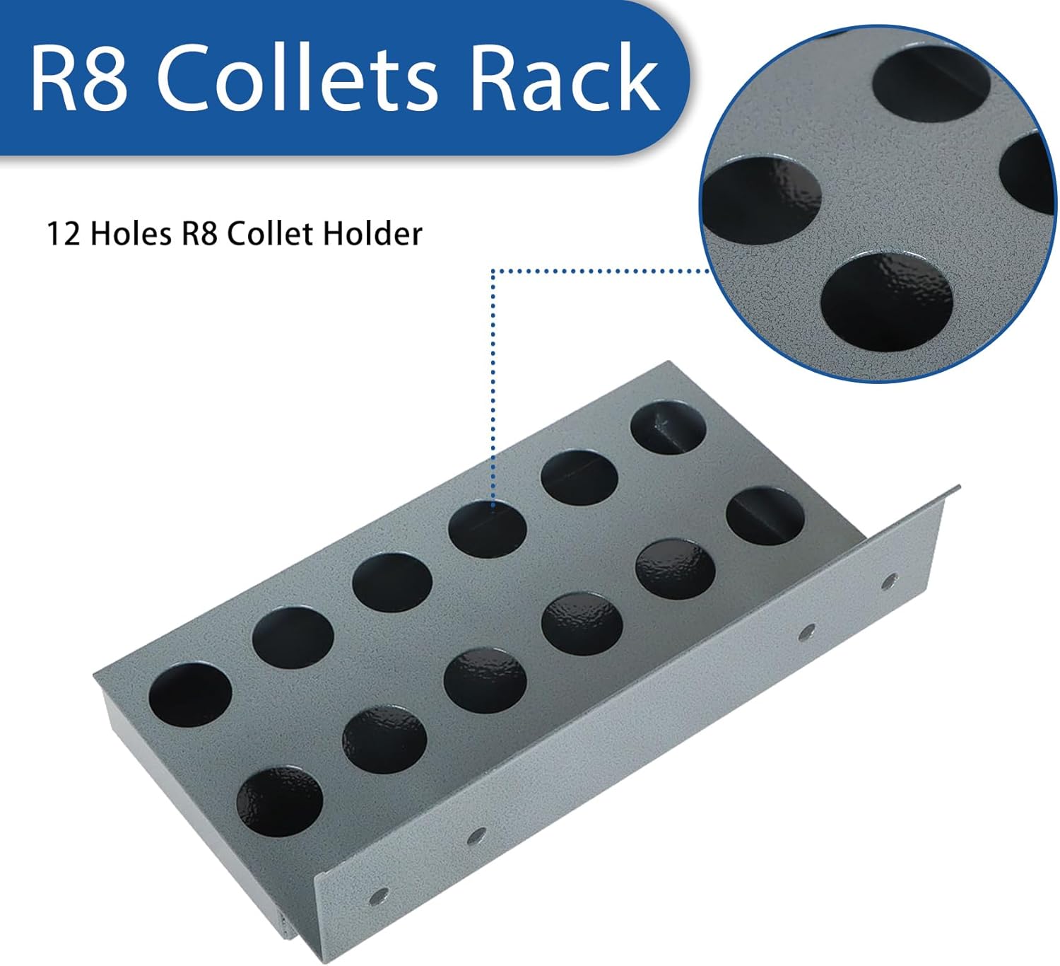 WFLNHB R8 Collet Rack With 12 Holes R8 Collet Holder