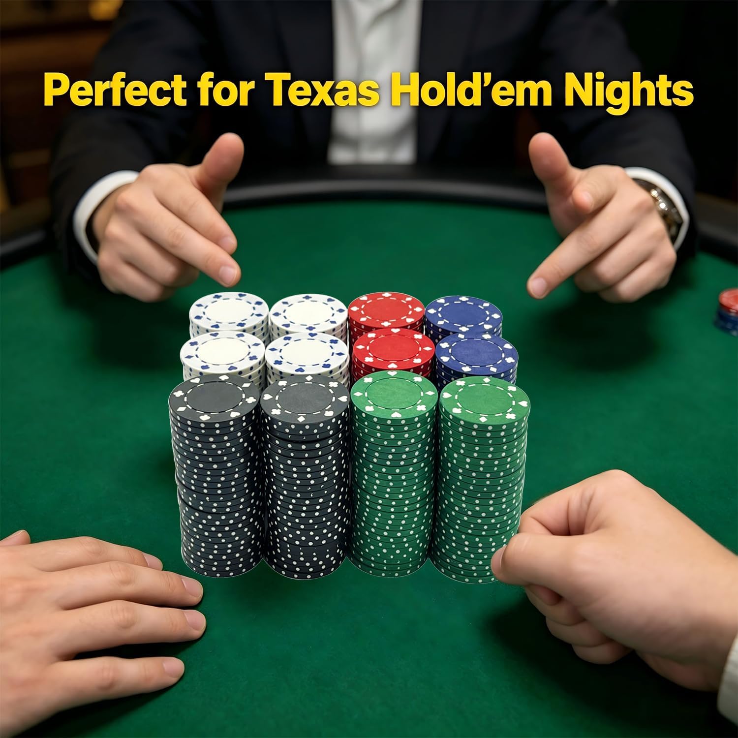 SEETOOOGAMES Casino Poker Chips - 11.5g Suited Design - 4 Colors