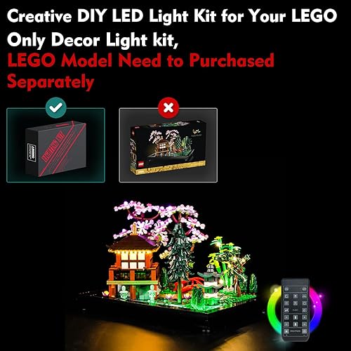 Miniatura 5 de LocoLee Kit de luces de control remoto para Lego Tranquil Garden 10315 Zen Garden (solo luces, sin modelos) Juego de iluminación RC compatible con