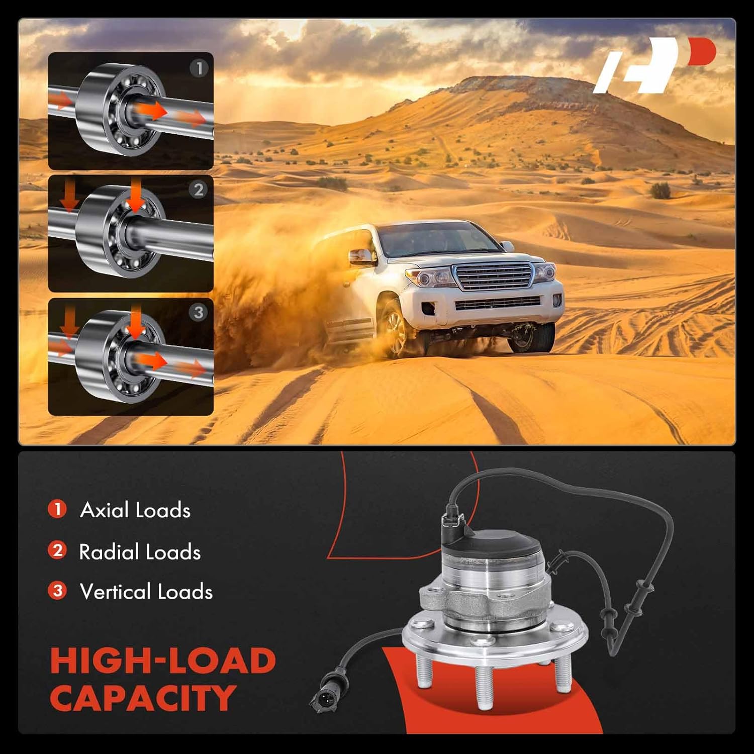 A-Premium Front Wheel Bearing and Hub Assembly with ABS & 5-Lug Compatible with Jaguar XF 2009-2014, XJ8 2004-2005, XJR 2004-2005, S-Type 2000-2008