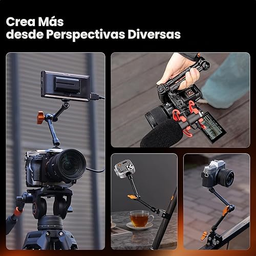 Miniatura 6 de K&F CONCEPT Kit de Abrazadera de Brazo Mágico de 9.8" con Tornillo de Rosca de 1/4" y 3/8", Cabezales Esféricos de 360°, Soporte de Cámara de Brazo