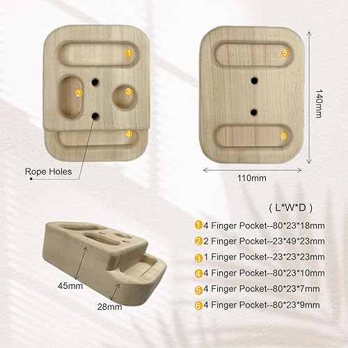 Miniatura 2 de Tabla de escalada en roca para entrenamiento de escalada como diapasón de escalada con jarras, pendientes y bordes, bolsillos como estación de