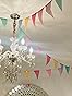 Amazon.com: 60 Flags Imitated Burlap Pennant Banner - Multicolor Fabric ...
