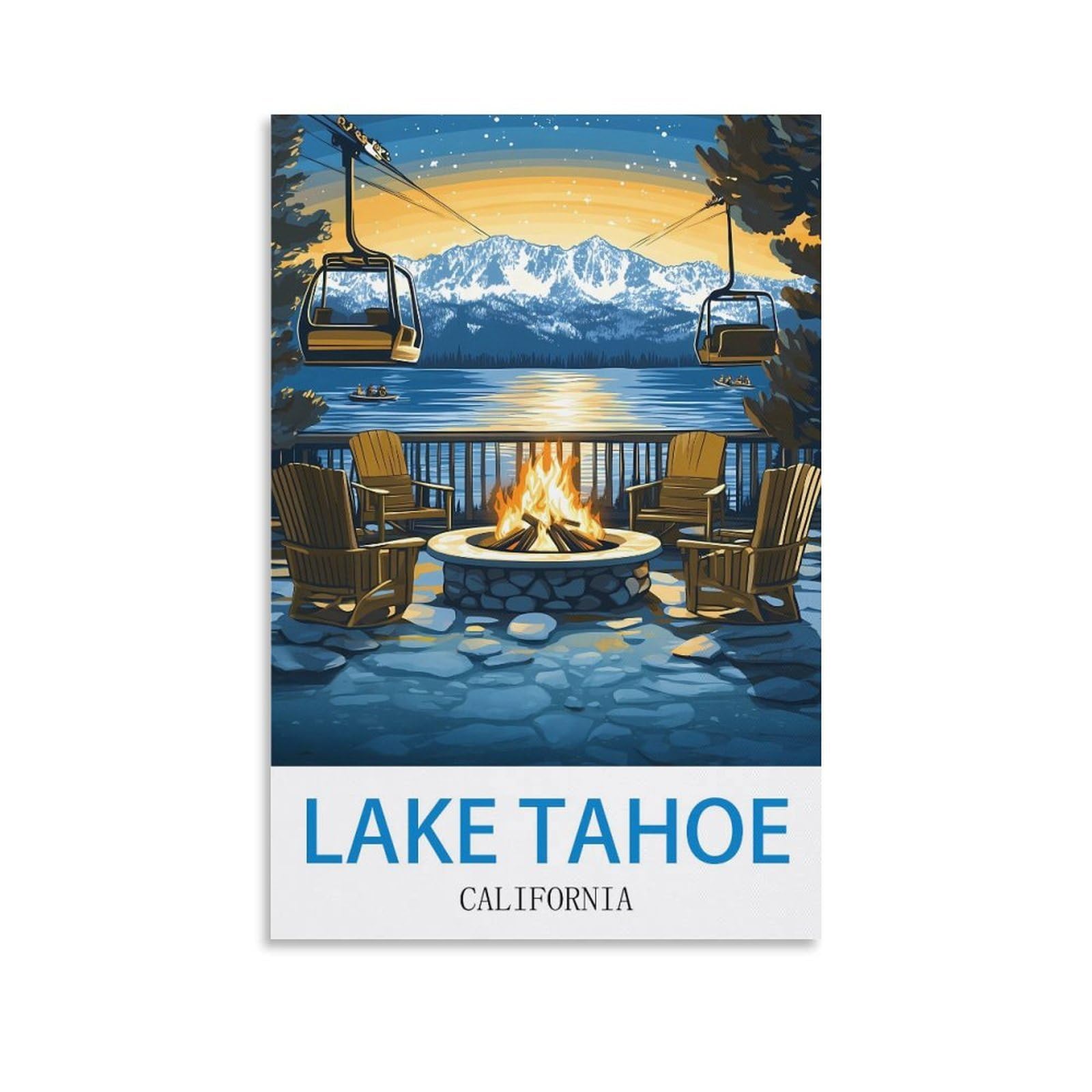 EZMLFA 5D Diamond Painting Kits,Lake Tahoe Californias Diamond Art Kits Adults, Create Your Own Diamond Painting Full Drill Gifts for Home Decor 30x40cm